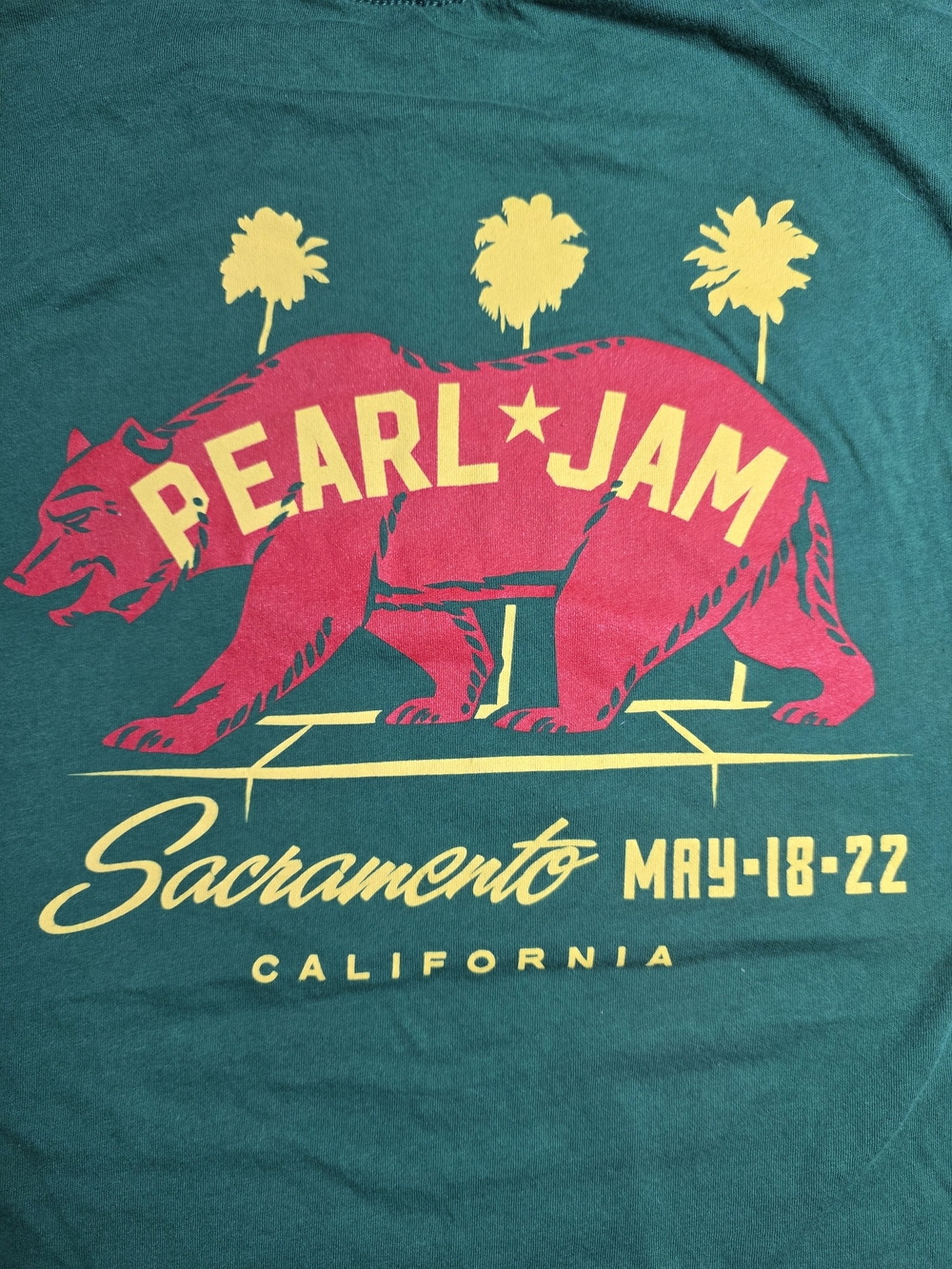 Pearl Jam Sacramento CA Cancled Event Offical Band Tee Merch Sz Md